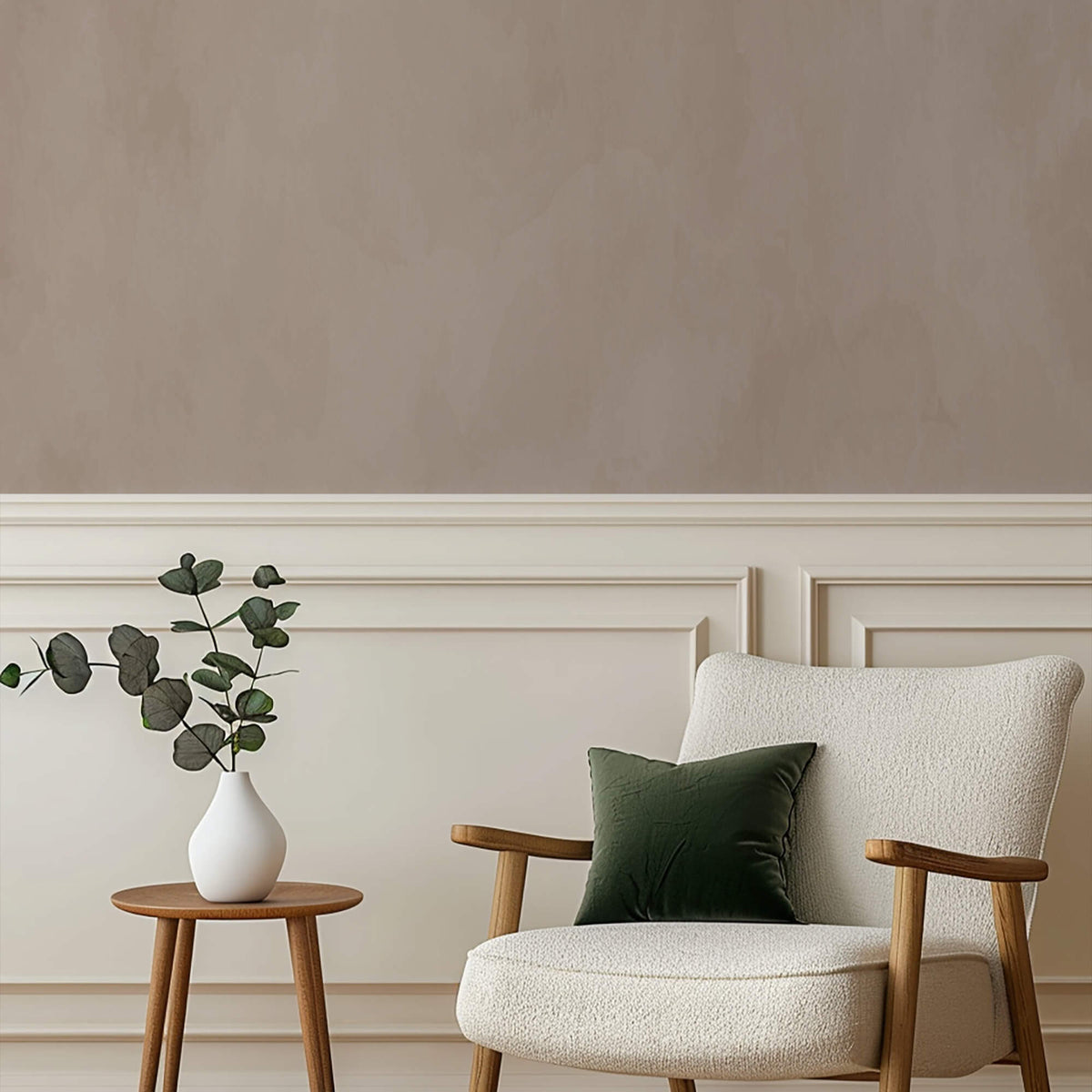 Dalray limewash in living area chocolate coloured