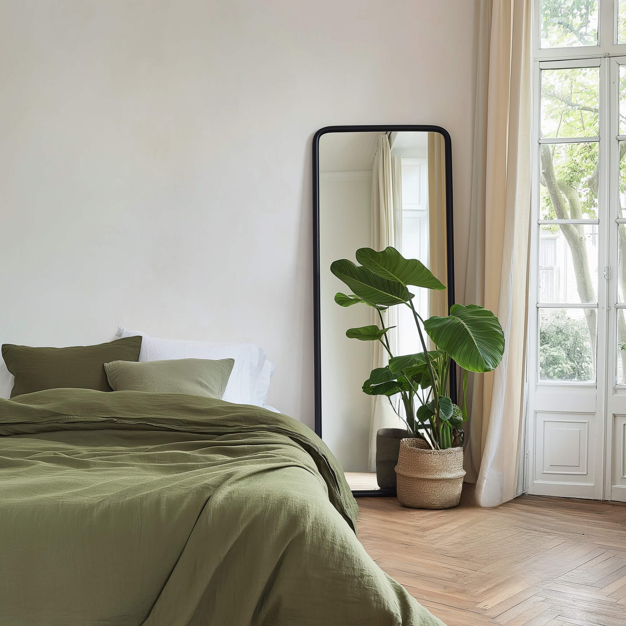 White limewash paint in bedroom - Whitewash